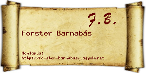 Forster Barnabás névjegykártya