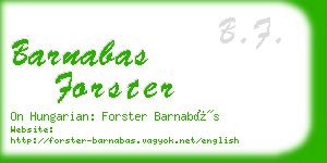 barnabas forster business card